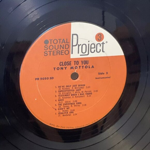 Tony Mottola Close To You (Vinyl, 1970) Project 3 Total Sound PR 5050 SD VG+ LP - Picture 10 of 10